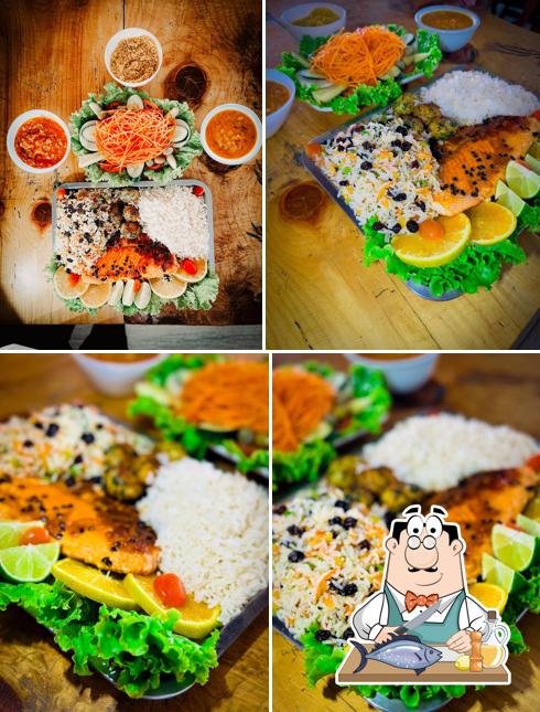 Salmão grelhado em Lanchonete e Petiscaria Pirata's