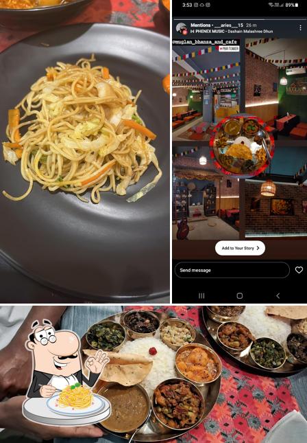 Spaghetti carbonara at Muglan Bhansa & Cafe