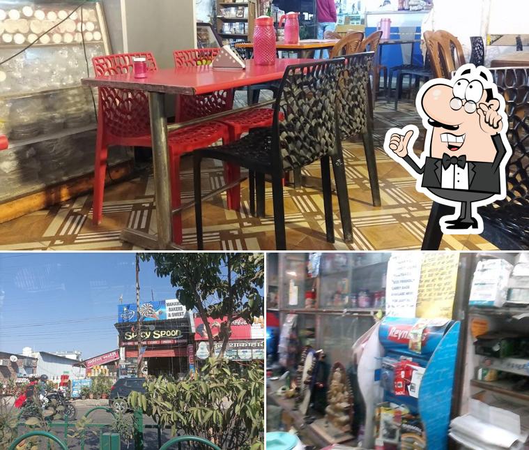 Take a seat at one of the tables at Mahawar Bakers & Sweets