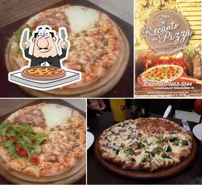 Escolha pizza no Recanto Da Pizza