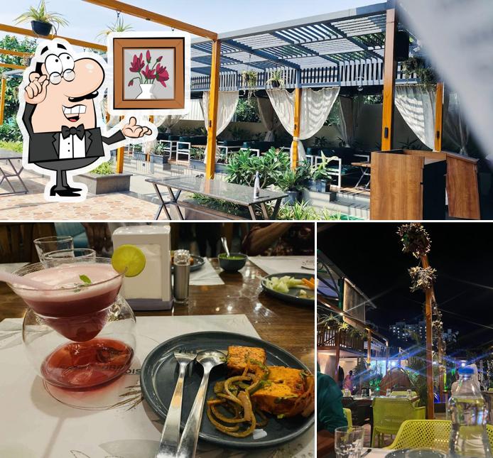 The image of interior and beverage at Farm Paradise Restaurant & Bar