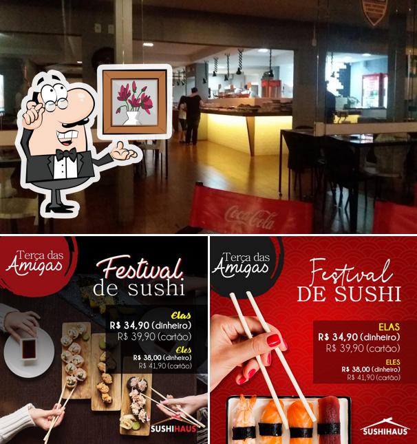 Sente em uma das mesas no SUSHI HAUS