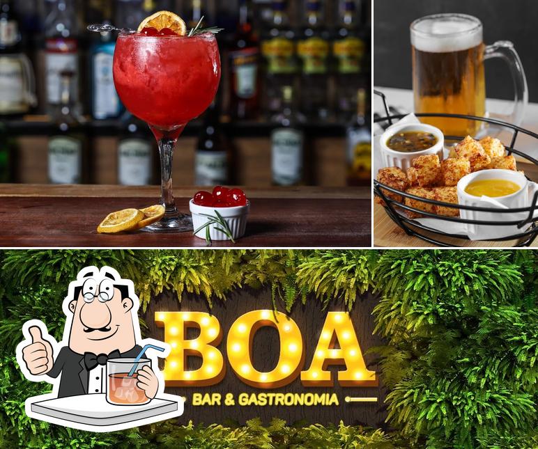 A ilustração da bebida e exterior a Boa Bar e Gastronomia