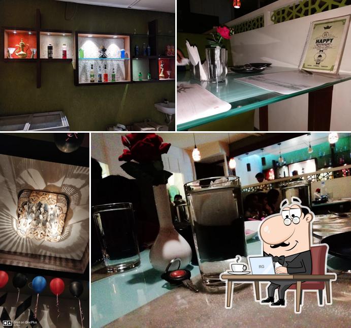 The interior of Happy Restaurant