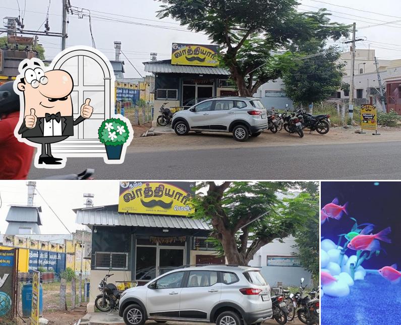 This is the image showing exterior and food at நம்ம வாத்தியார் மெஸ் NAMMA VATHIYAR MESS
