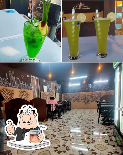 The restaurant's drink and interior