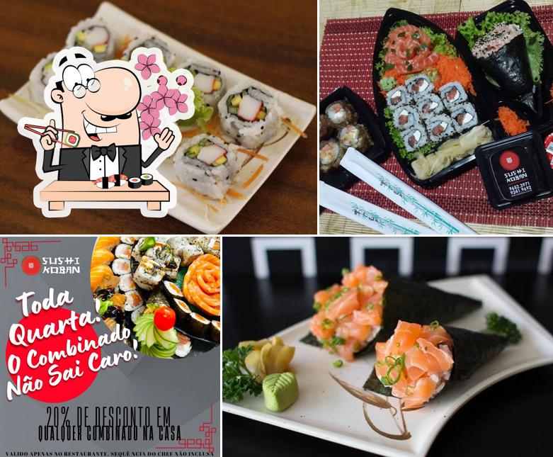 Peça diferentes opções de sushi