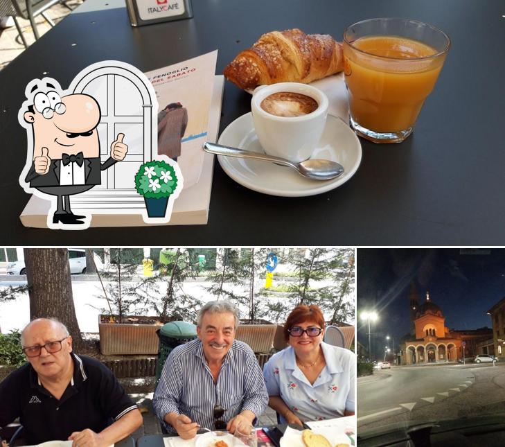 La esterno e cibo del ristorante