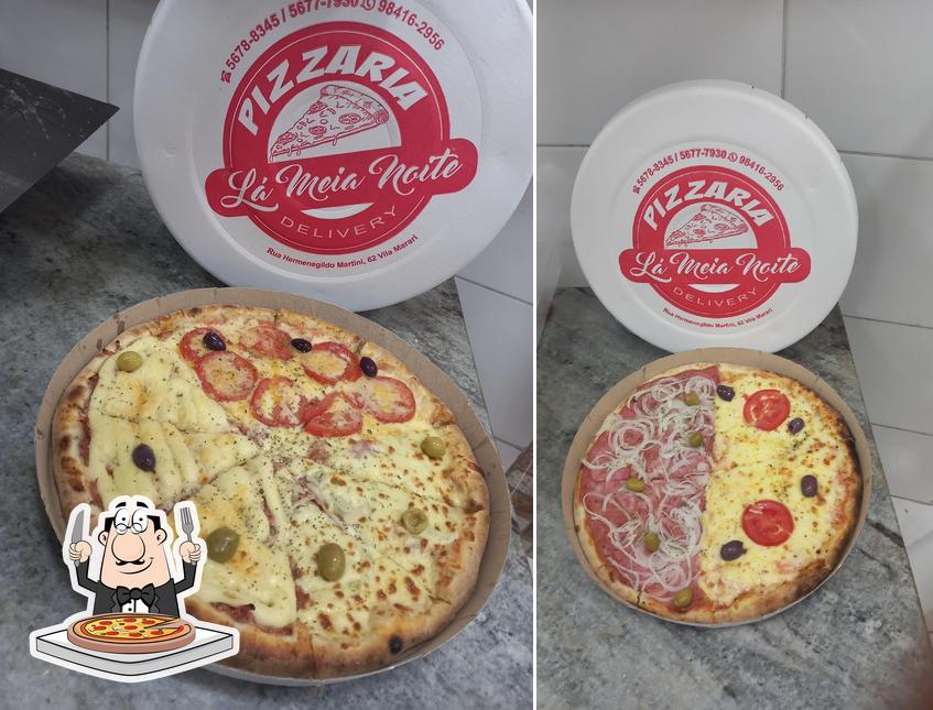 No PIZZARIA LÁ MEIA NOITE, você pode desfrutar de pizza