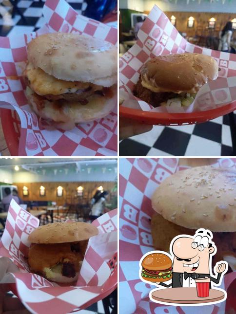 Hamburger at Burger Barn Cafe