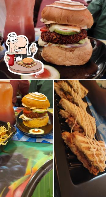 Order a burger at Monkey Magic Karaikudi