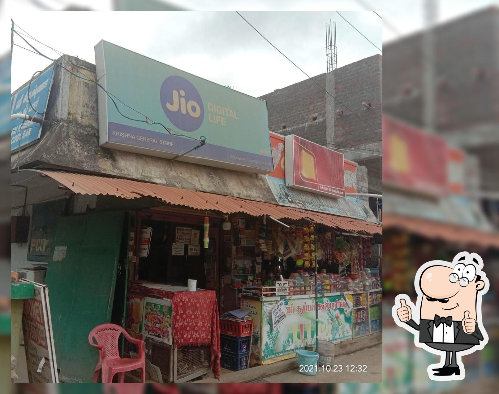 Take a seat at one of the tables at Krishna Coffee and General Stores