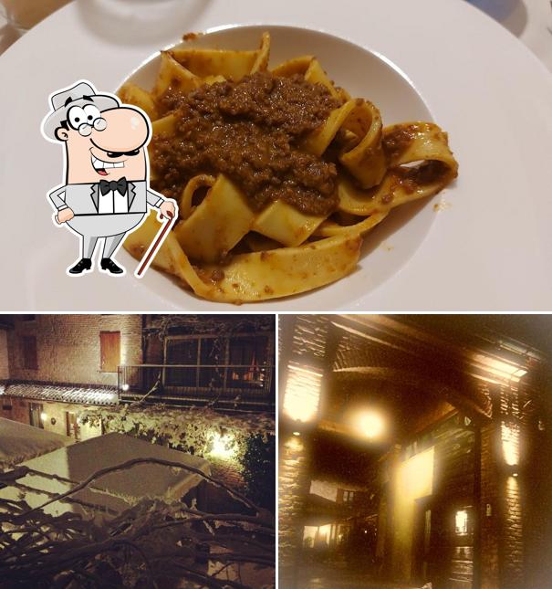 La esterno e cibo del ristorante