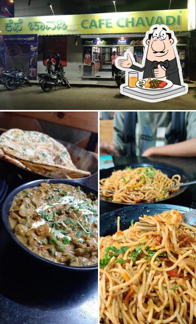 The picture of food and exterior at The New Cafe Chavadi