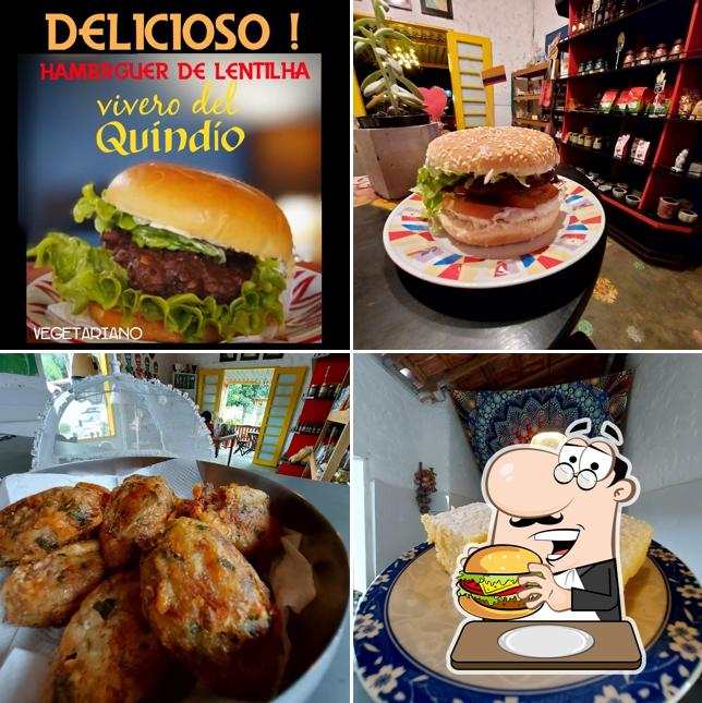 Hambúrguer em Vivero del Quindio, Café Colombiano