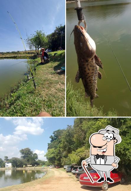 Você pode espairecer no exterior Canaã pesqueiro e Restaurante