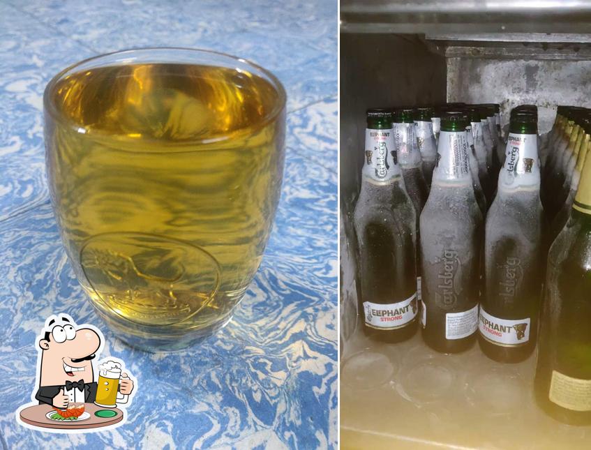 Enjoy a pint of light or dark beer