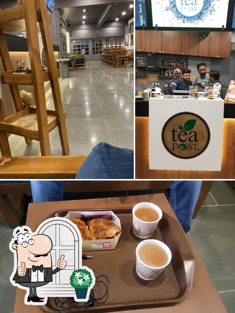 This is the picture showing exterior and dessert at Tea Post