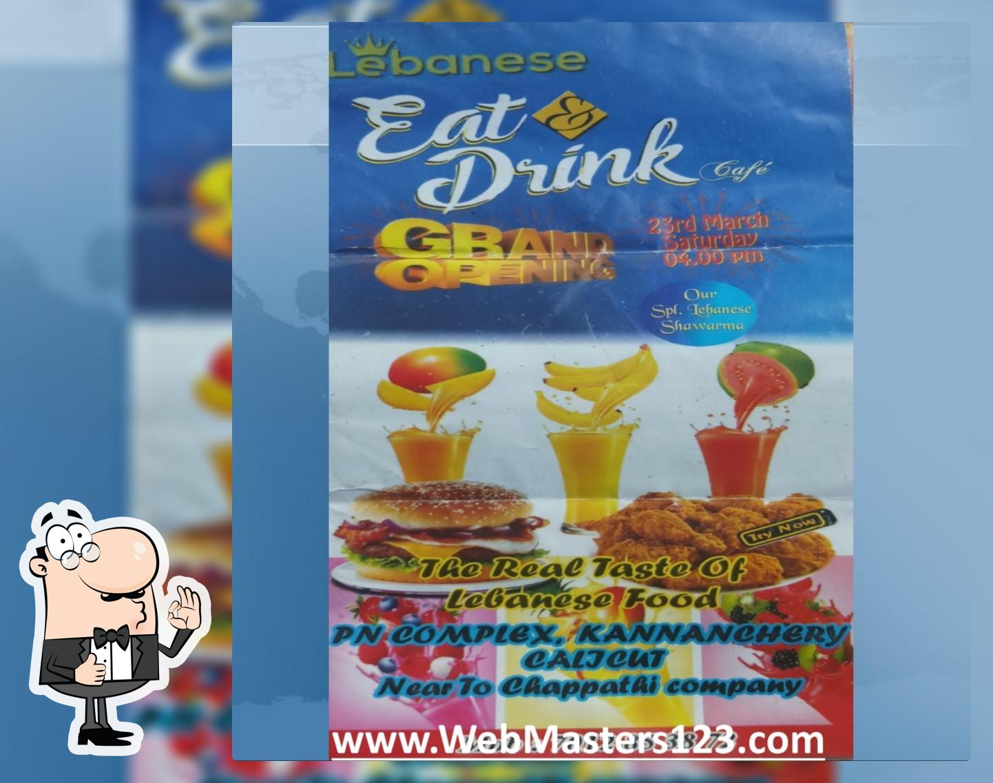 The advertisement displays information about Eat & Drink Cafe