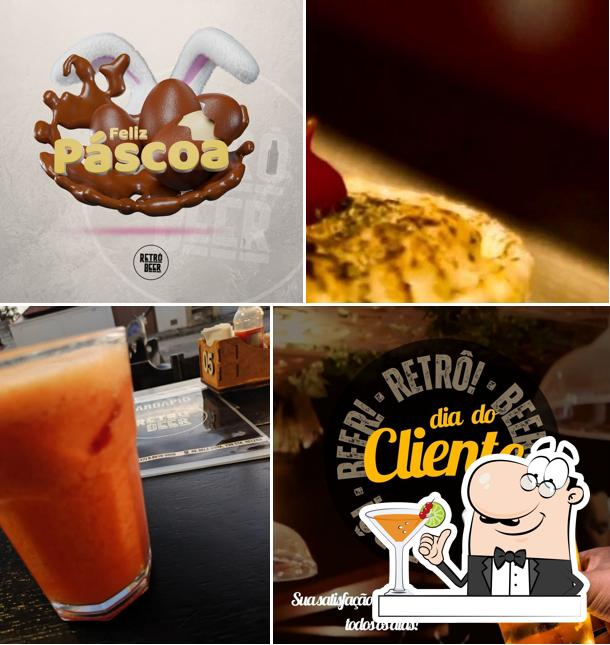 Entre diferentes coisas, bebida e comida podem ser encontrados no Vintage beer