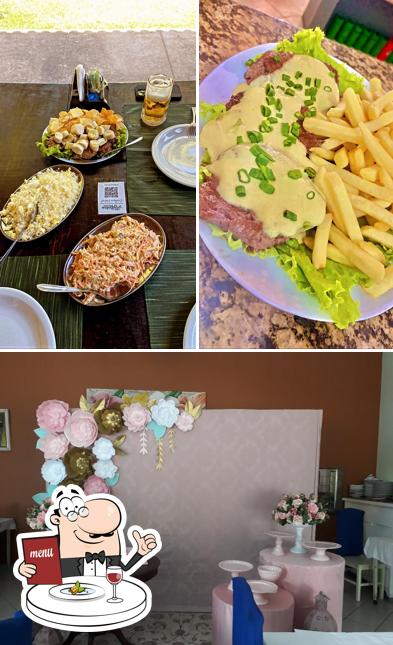 Entre diferentes coisas, comida e interior podem ser encontrados no Atípico Gastrobar