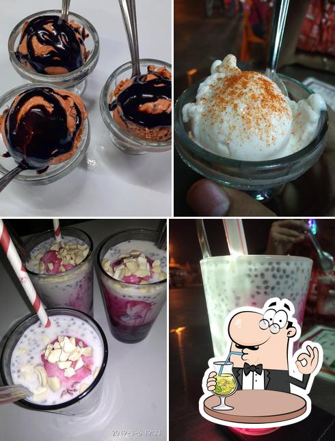 The photo of drink and food at Darode Bandhu pot ice cream