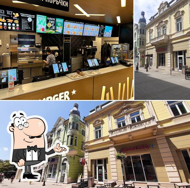 Installez-vous à l'une des tables de Hesburger Ruse