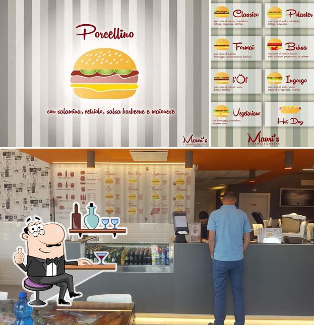 Gli interni di Mauri's l'hamburgheria Concesio