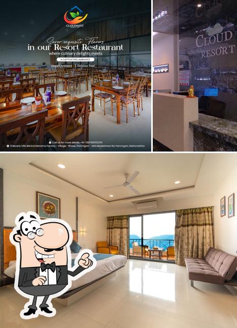 Take a seat at one of the tables at Cloud Mist Resort and Spa