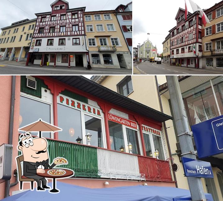 L'extérieur de Pizzeria Restaurant Roma