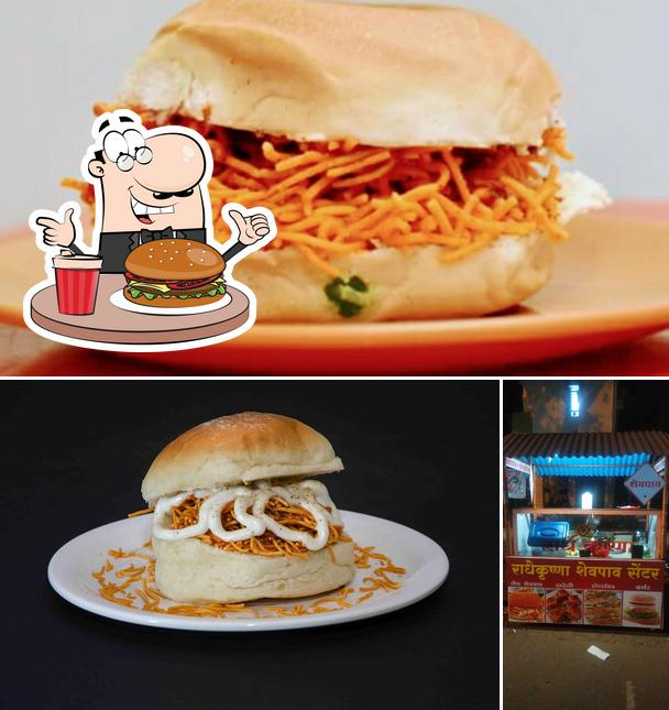 Order a burger at Radhekrishna shev pav center * shelke brothers*