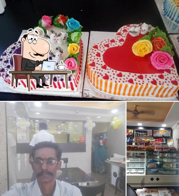 This is the image displaying interior and cake at ABITHA SWEETS