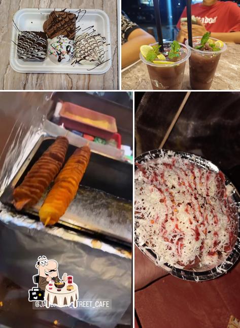 Among various things one can find food and drink at Jagdamba Street Cafe