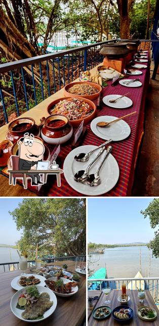 Take a seat at one of the tables at Aguada Riverside