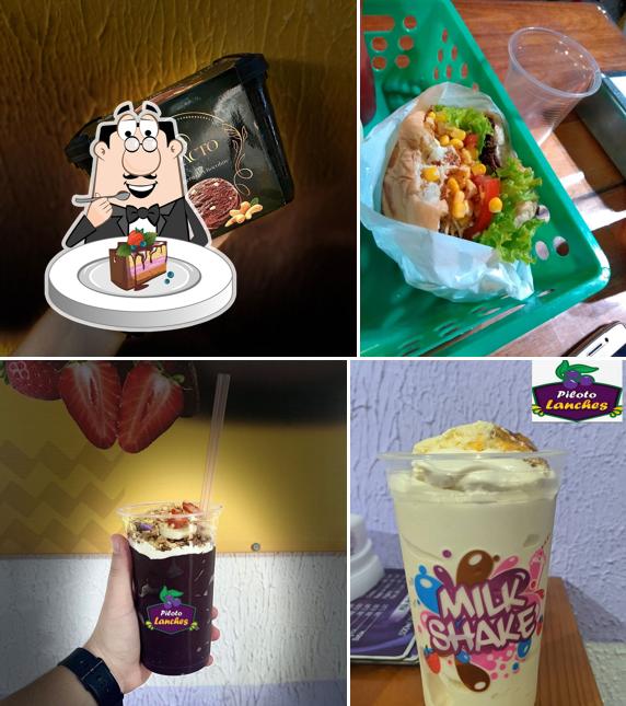 Bolo de chocolate em Piloto Lanches