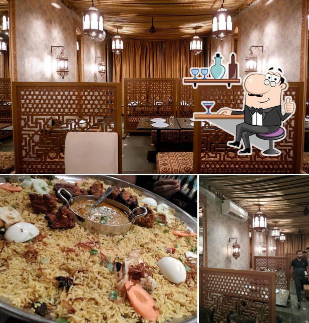 This is the picture displaying interior and food at Pot Rice Express