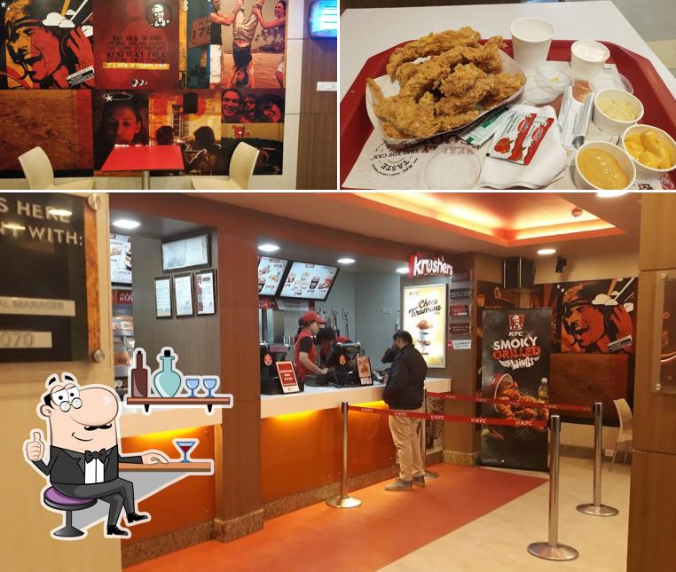 The restaurant's interior and food