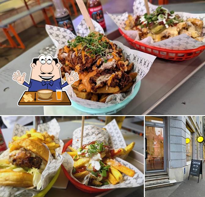 La cibo e lavagna del ristorante