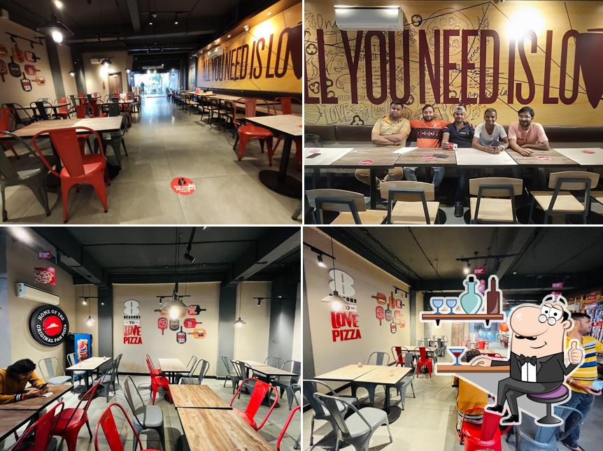 The interior of Pizza Hut Garh Road, Meerut