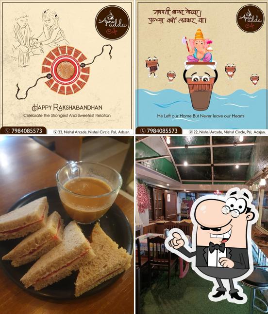 The interior of Apna Adda Cafe