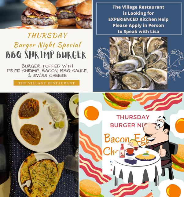 Hamburger at The Village Restaurant