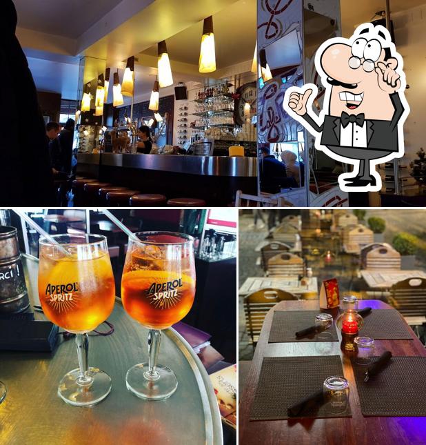 La intérieur et boisson du restaurant