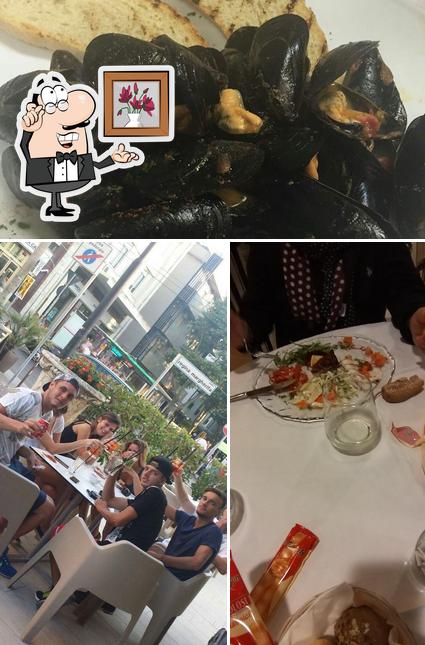 La interni e frutti di mare del ristorante