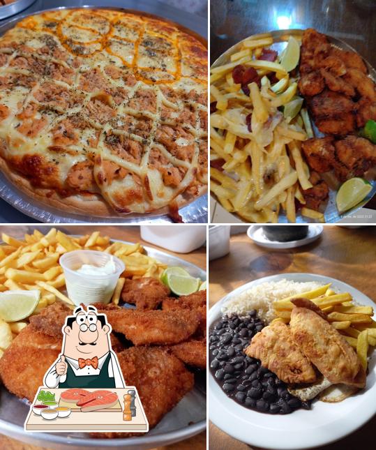 Peixe e fritas em Lanchonete e Pizzaria Urupema