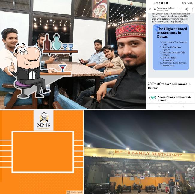 The interior of MP 16 FAMILY RESTAURANT VEG & NONVEG