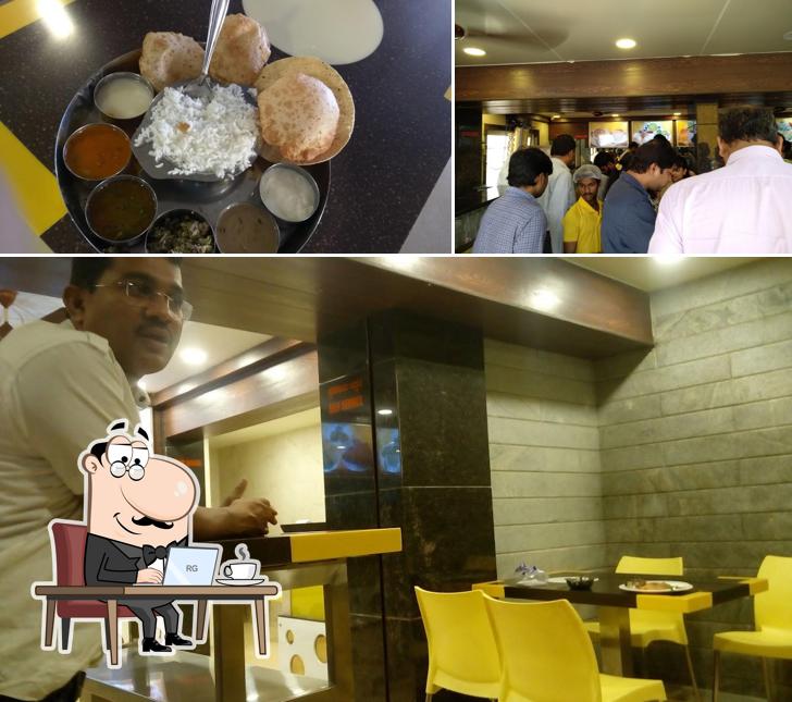 The photo of interior and food at Samrudh Veg