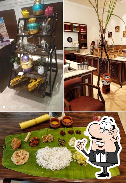 Take a seat at one of the tables at The Buffet Square