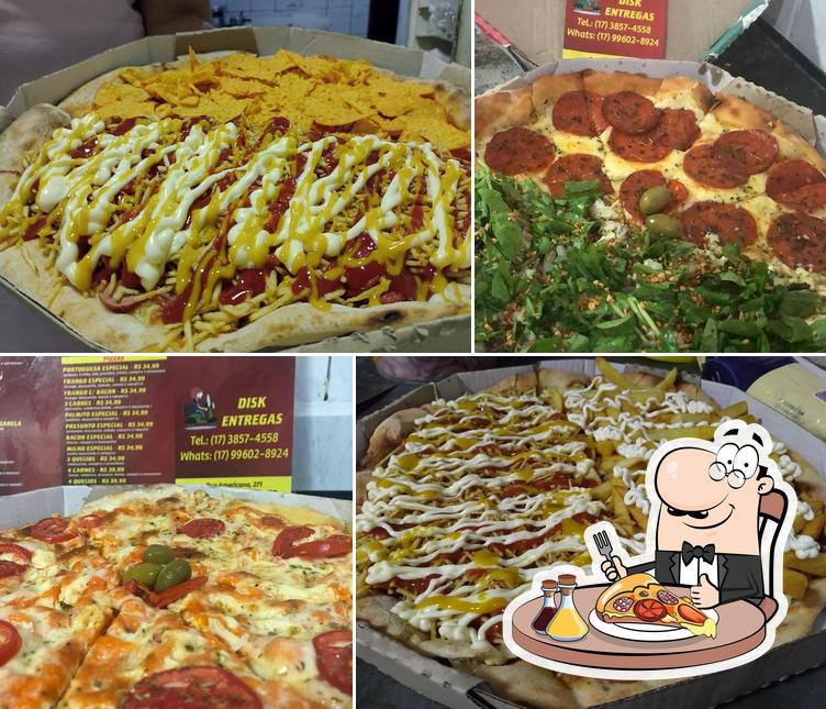 Peça diferentes variedades de pizza