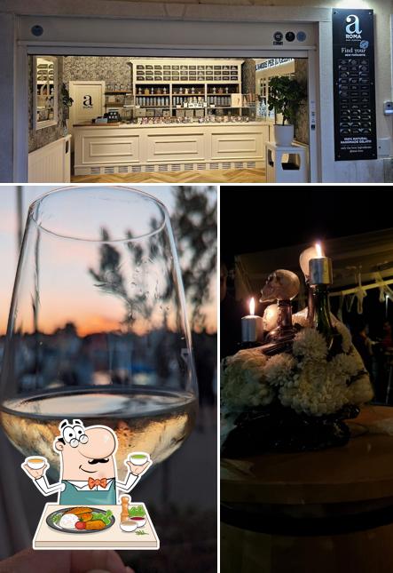 Tra le diverse cose da Wine bar & shop Mandrač by Pervino si possono trovare la cibo e interni