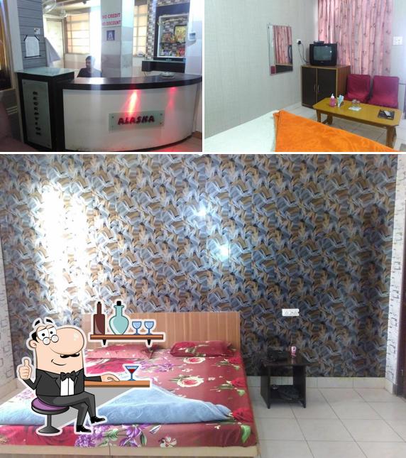 Take a seat at one of the tables at Alaska Restaurant & Beer Bar Malout